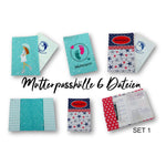 Stickdatei Mutterpasshülle SET 1, Rahmen 20 cm x 30 cm, ITH, 6 Dateien, Mama, Schwanger, Baby, Hülle, Umschlag - Sewando