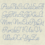 Stickdatei Redwork ABC Buchstaben ca. 40mm Zahlen Set 136 - Sewando