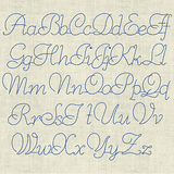 Stickdatei Redwork ABC Buchstaben ca. 40mm Zahlen Set 136 - Sewando
