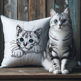 WENIGER STICHE - Stickdatei Katze "Zora" - LIGHT - für helle Stoffe