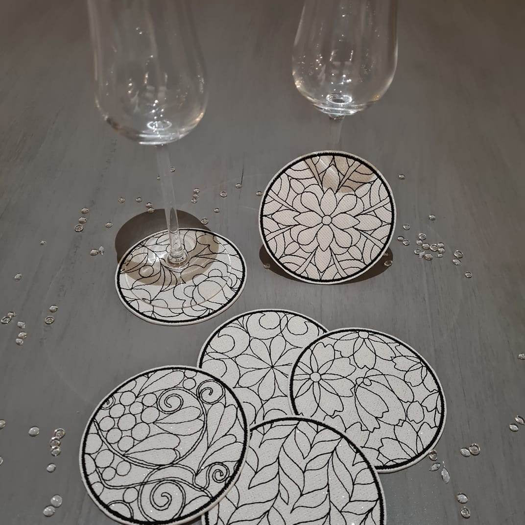 Stickdatei - Untersetzer - Florale MUSTER - Sewando