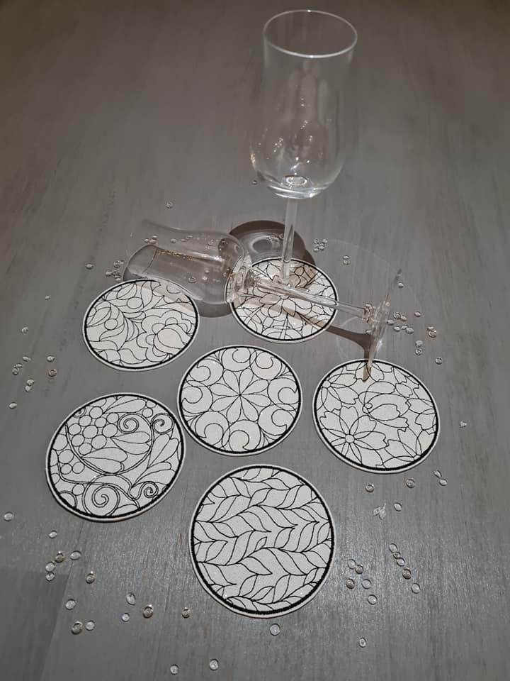 Stickdatei - Untersetzer - Florale MUSTER - Sewando