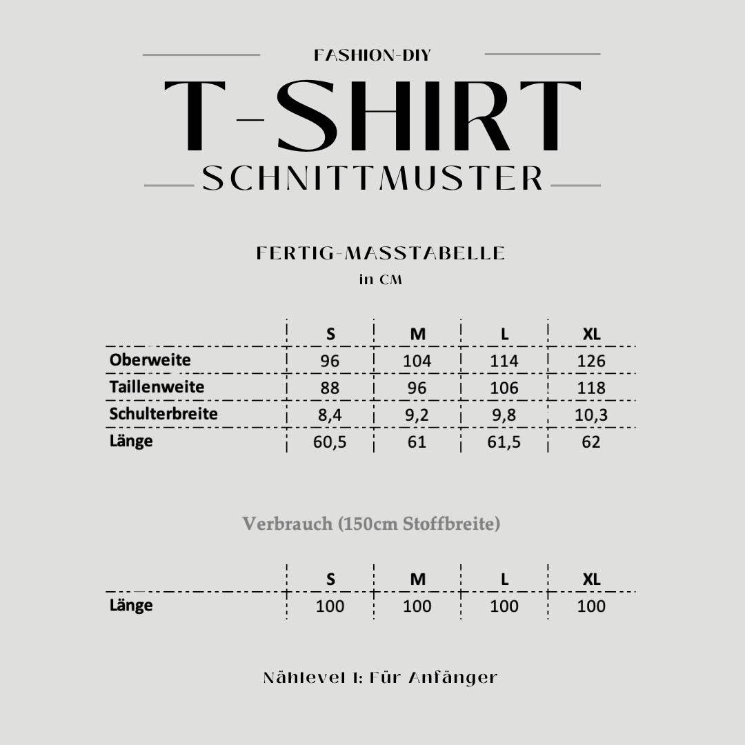 E-Book und Schnittmuster | T-Shirt S-XL - Sewando