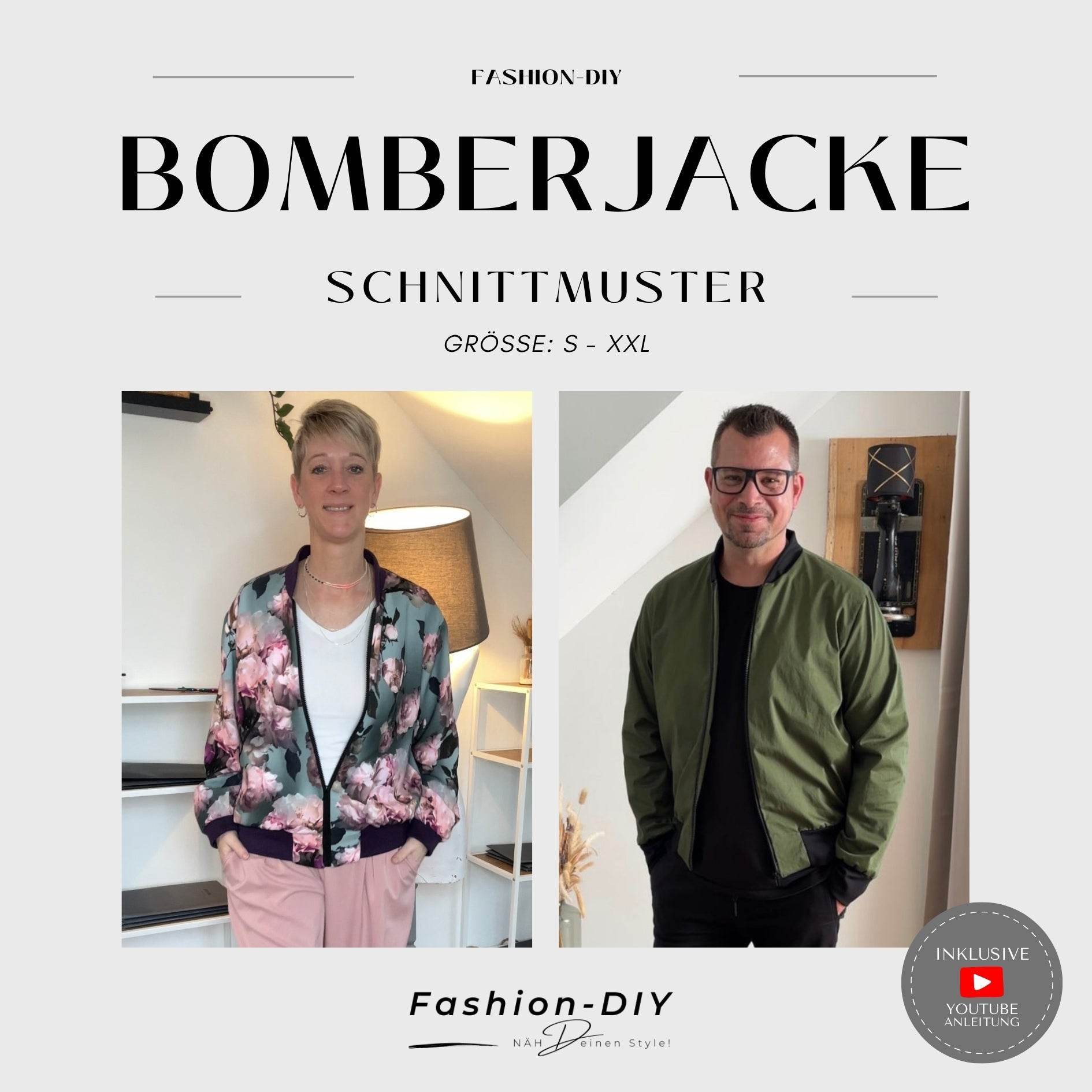 Bomberjacke Daniel S-XXL in zwei Längen - Unisex - Sewando