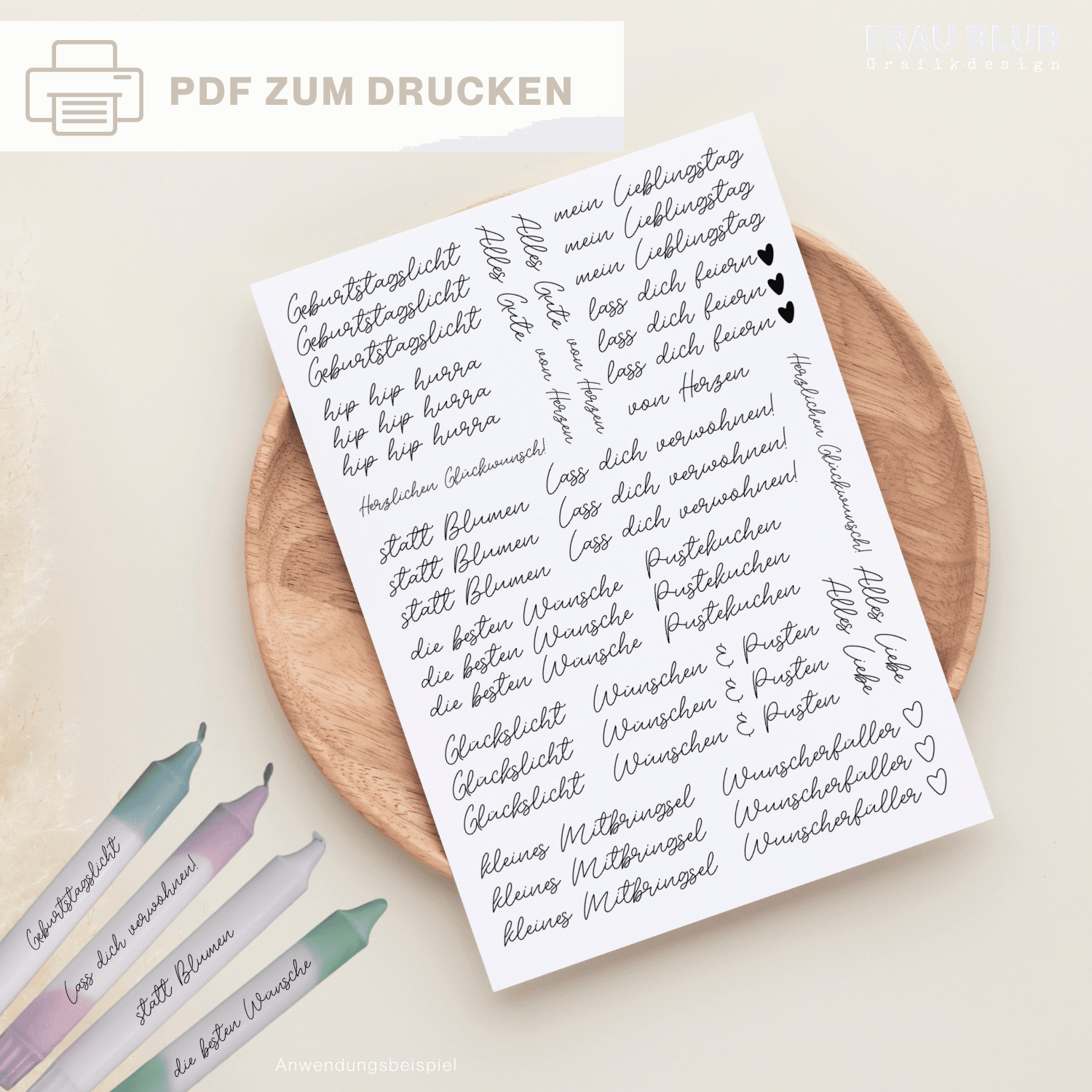 Geburtstags DIY Kerzenvorlage – PDF zum Download - Sewando