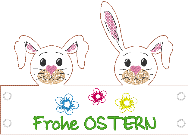 Stickdatei - Hasen-Manschetten für Gläser/Vasen in 2 Größen - Sewando