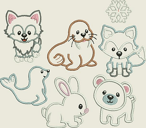 Stickdatei Applikation Tiere am Nordpol 13x18 Set 142 - Sewando