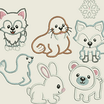 Stickdatei Applikation Tiere am Nordpol Set 142 10x10 - Sewando