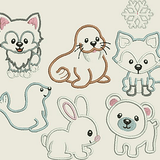 Stickdatei Applikation Tiere am Nordpol Set 142 10x10 - Sewando