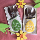 Stickdatei - Bestecktaschen Ostereier mit Sprüchen (9 Dateien) - Sewando