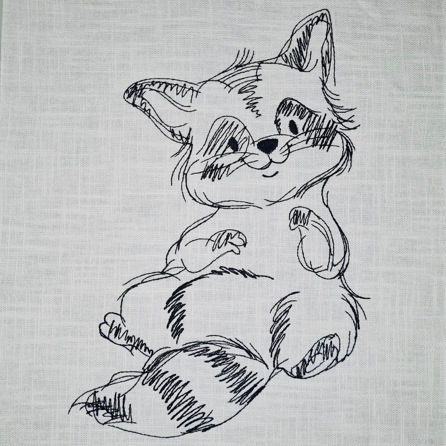Waschbär Stickdatei – charmantes Doodle-Motiv für Kinder & Kleidung - Sewando