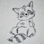 Waschbär Stickdatei – charmantes Doodle-Motiv für Kinder & Kleidung - Sewando