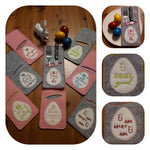 Stickdatei - Bestecktaschen Ostereier mit Sprüchen (9 Dateien) - Sewando