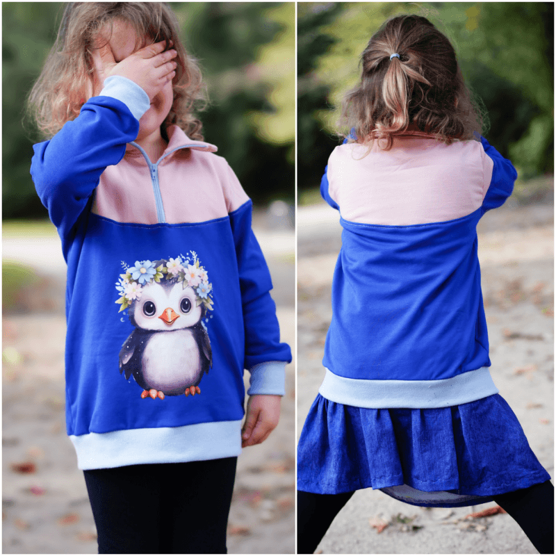 Schnittmuster Pullover, Troyer Achat Gr. 80 bis 152 - Sewando