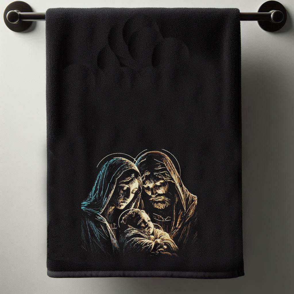 Stickdatei Maria Jesus Josef - realistisch - FÜR DUNKLE STOFFE - Sewando