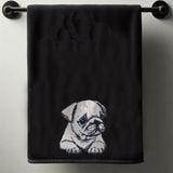 Stickdatei Applikation Mops Welpe  "Daisy"  - realistisch - FÜR HELLE & DUNKLE STOFFE