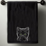 Stickdatei schwarze Katze "Enso" - realistisch - FÜR DUNKLE STOFFE
