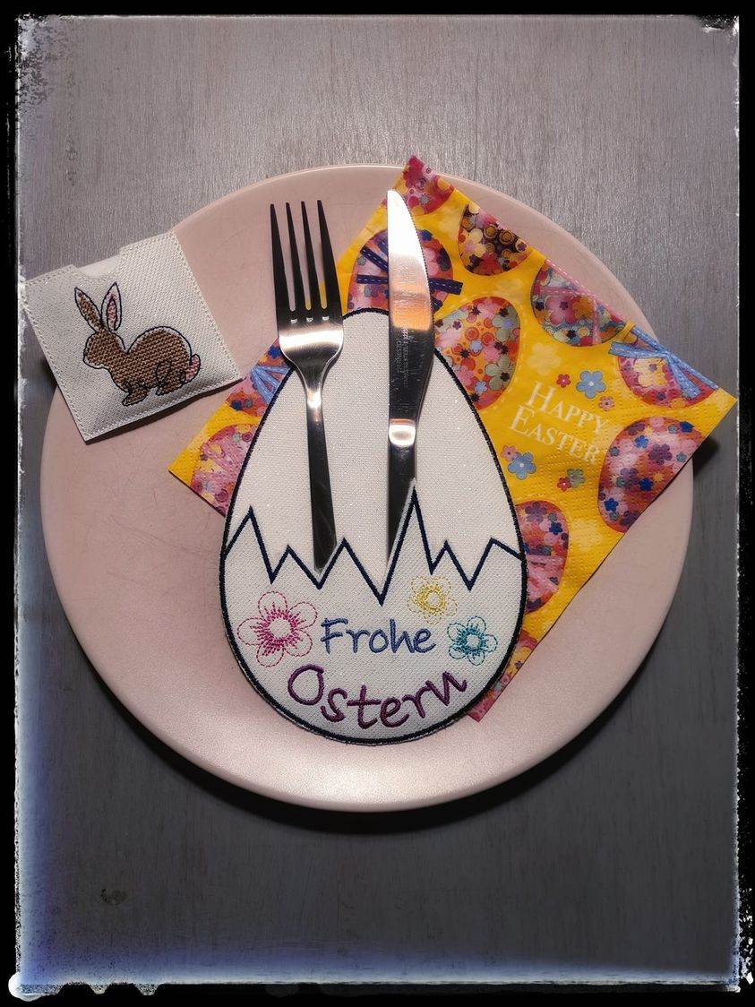 Stickdatei - Bestecktasche Osterei - Sewando