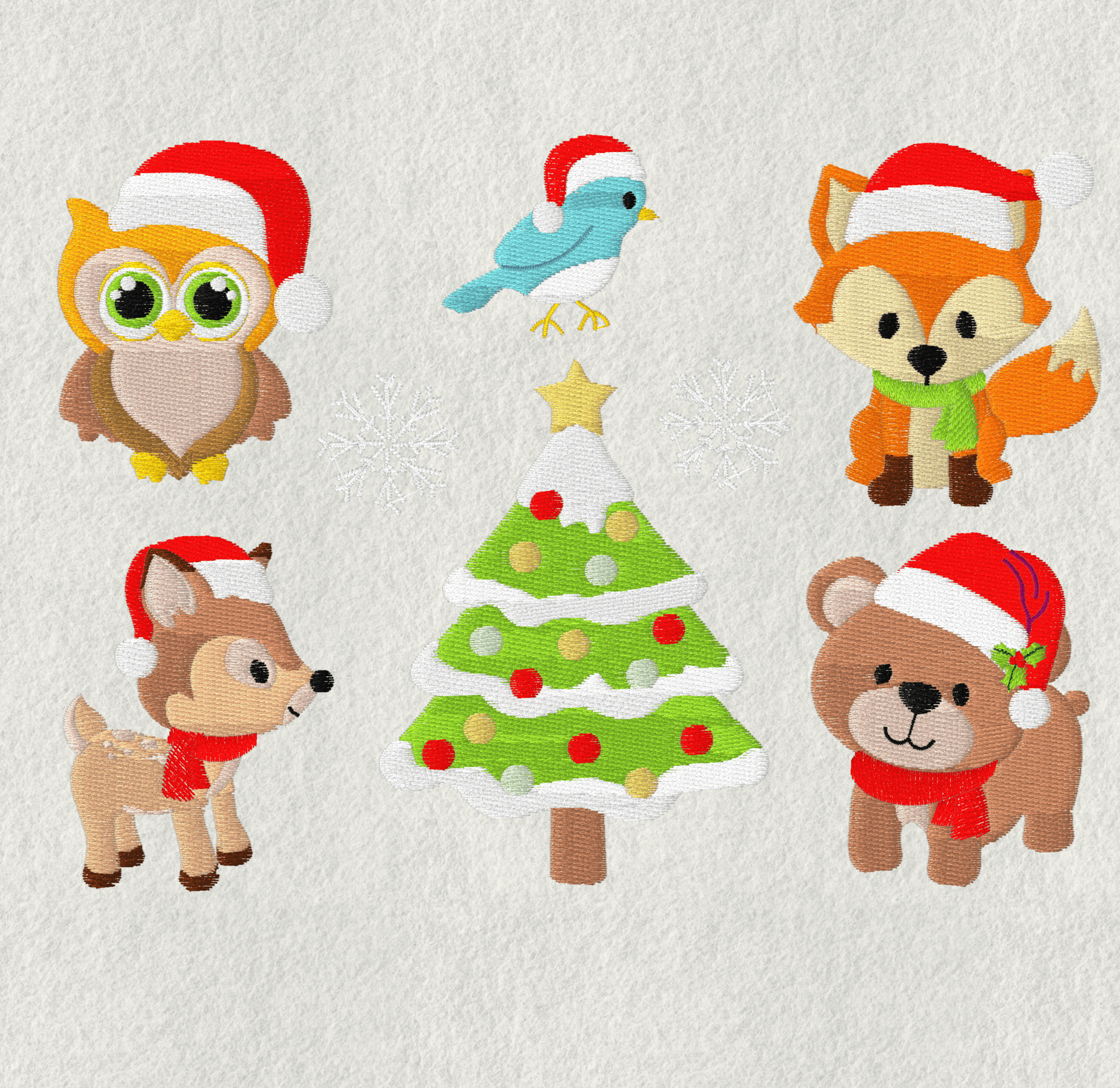 Stickdatei Weihnachten Waldtiere Set 265 - Sewando
