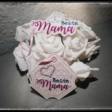Stickdatei - Set "Beste Mama" (Schokoladenhüllen in div. Größen, Anhänger, Gutschein-Etui etc.)