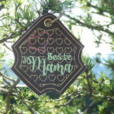 Stickdatei - Set "Beste Mama" (Schokoladenhüllen in div. Größen, Anhänger, Gutschein-Etui etc.)