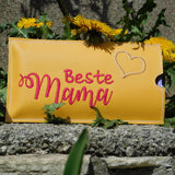 Stickdatei - Set "Beste Mama" (Schokoladenhüllen in div. Größen, Anhänger, Gutschein-Etui etc.)