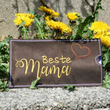 Stickdatei - Set "Beste Mama" (Schokoladenhüllen in div. Größen, Anhänger, Gutschein-Etui etc.)