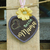 Stickdatei - Set "Beste Mama" (Schokoladenhüllen in div. Größen, Anhänger, Gutschein-Etui etc.)