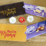 Stickdatei - Set "Beste Mama" (Schokoladenhüllen in div. Größen, Anhänger, Gutschein-Etui etc.)