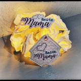Stickdatei - Set "Beste Mama" (Schokoladenhüllen in div. Größen, Anhänger, Gutschein-Etui etc.)