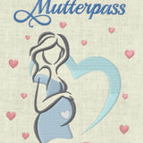 Stickdatei Stickmuster Mutterpass Baby Herz Schwanger Set 365/4 - Sewando