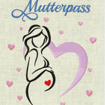 Stickdatei Stickmuster Mutterpass Baby Herz Schwanger Set 365/4 - Sewando
