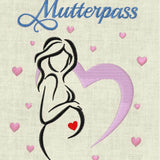 Stickdatei Stickmuster Mutterpass Baby Herz Schwanger Set 365/4 - Sewando