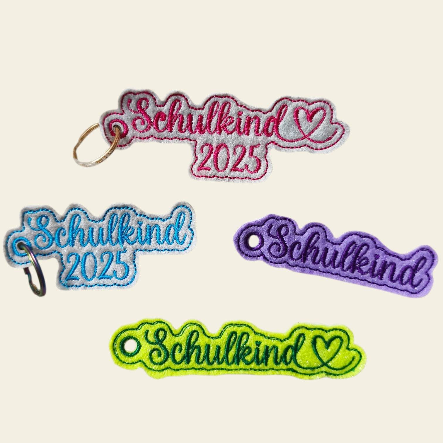 Stickdatei Schlüsselanhänger Einschulung Schulkind 2025 Set 858 - Sewando