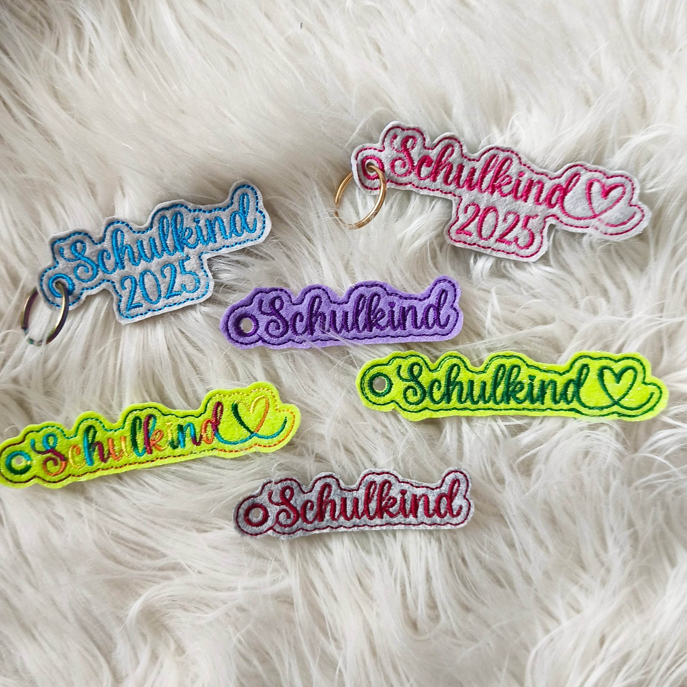 Stickdatei Schlüsselanhänger Einschulung Schulkind 2025 Set 858 - Sewando