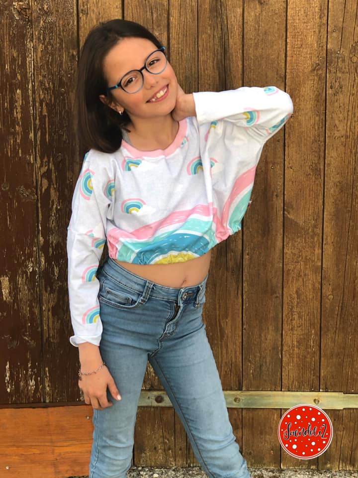 Schnittmuster Mini Cropped Pullover Gr. 98/104 - 158/164 - Sewando