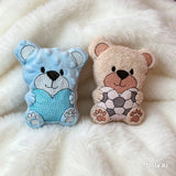 Stickdatei Teddy Fussball mit Herz 13x18Set 2690b