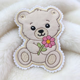 Stickdatei Teddy Bruni mit Blume Set 26109