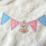 Stickdatei Teddy Bruno mit Kuchen, Geburtstag Set 26109