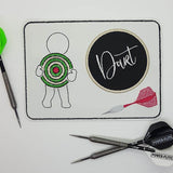Stickdatei - Dart (Untersetzer, Mugrug, Anhänger, Schild etc.) - Sewando
