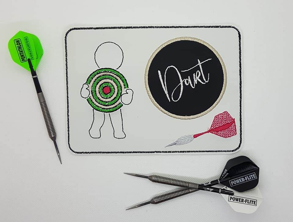 Stickdatei - Dart (Untersetzer, Mugrug, Anhänger, Schild etc.) - Sewando