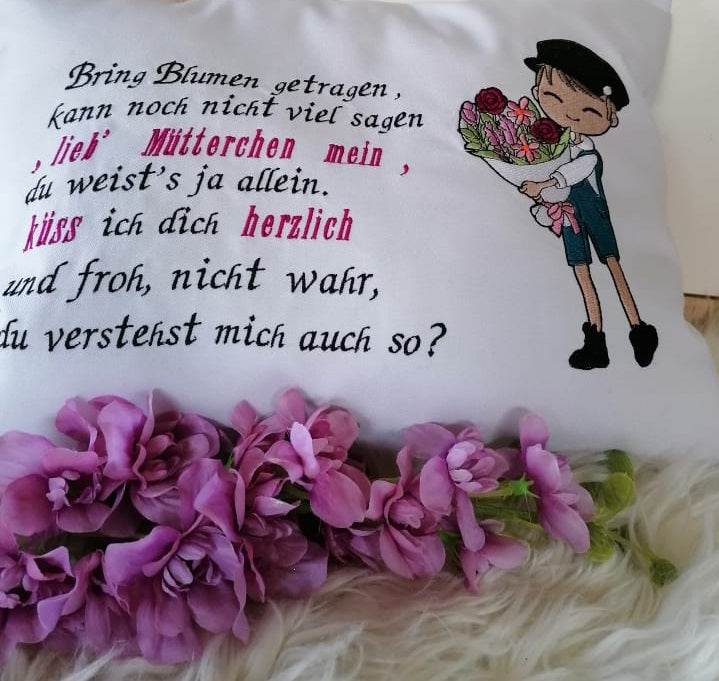 Junge Stickdatei – mit einem Blumenstrauß voller Liebe für deine Stickmaschine - Sewando
