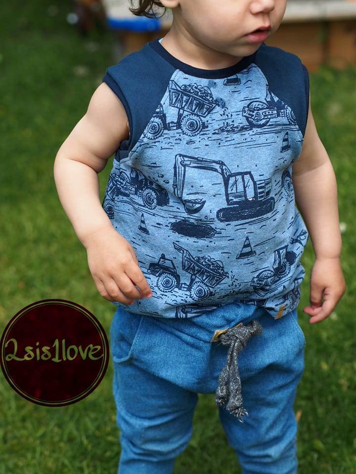 Sommer Outfitset Gr. 74 -104 Bermuda (3 Längen) & wandelbares Top/ Shirt / 2 Schnittmuster - Sewando