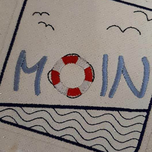Stickdatei - MOIN mit Untersetzer - Sewando