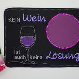 Stickdatei - Mugrug "Kein Wein ist auch keine Lösung"
