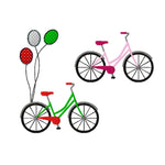 Stickdatei Fahrrad mit Ballon und solo, Doodle - Sewando