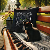 Stickdatei schwarze Katze "Enso" - realistisch - FÜR DUNKLE STOFFE
