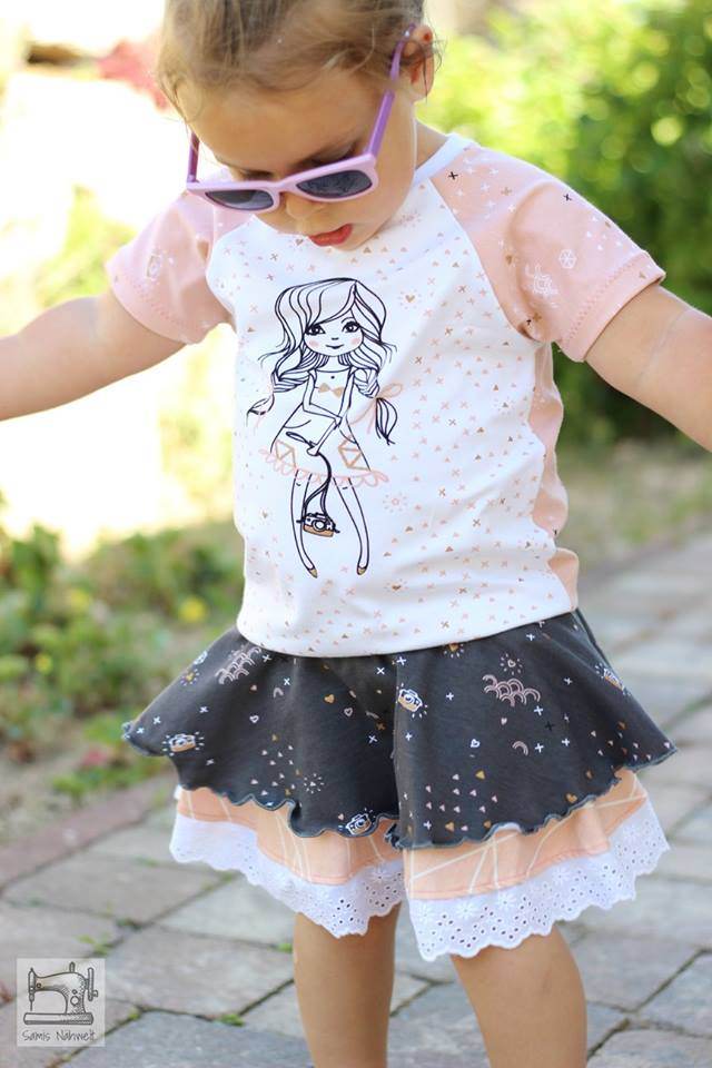 (Hosen)Rock Räuberprinzessin Gr.50-158 Schnittmuster [ DIN A4 & A0 PASSFORMSYSTEM (27,5cm bis 87,5cm BU) - Sewando