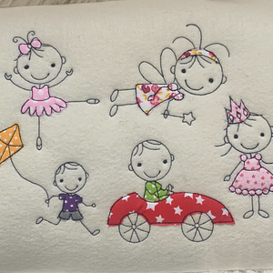 Stickdatei Strichmännchen Doodle Boy und Girl Set 196 - Sewando