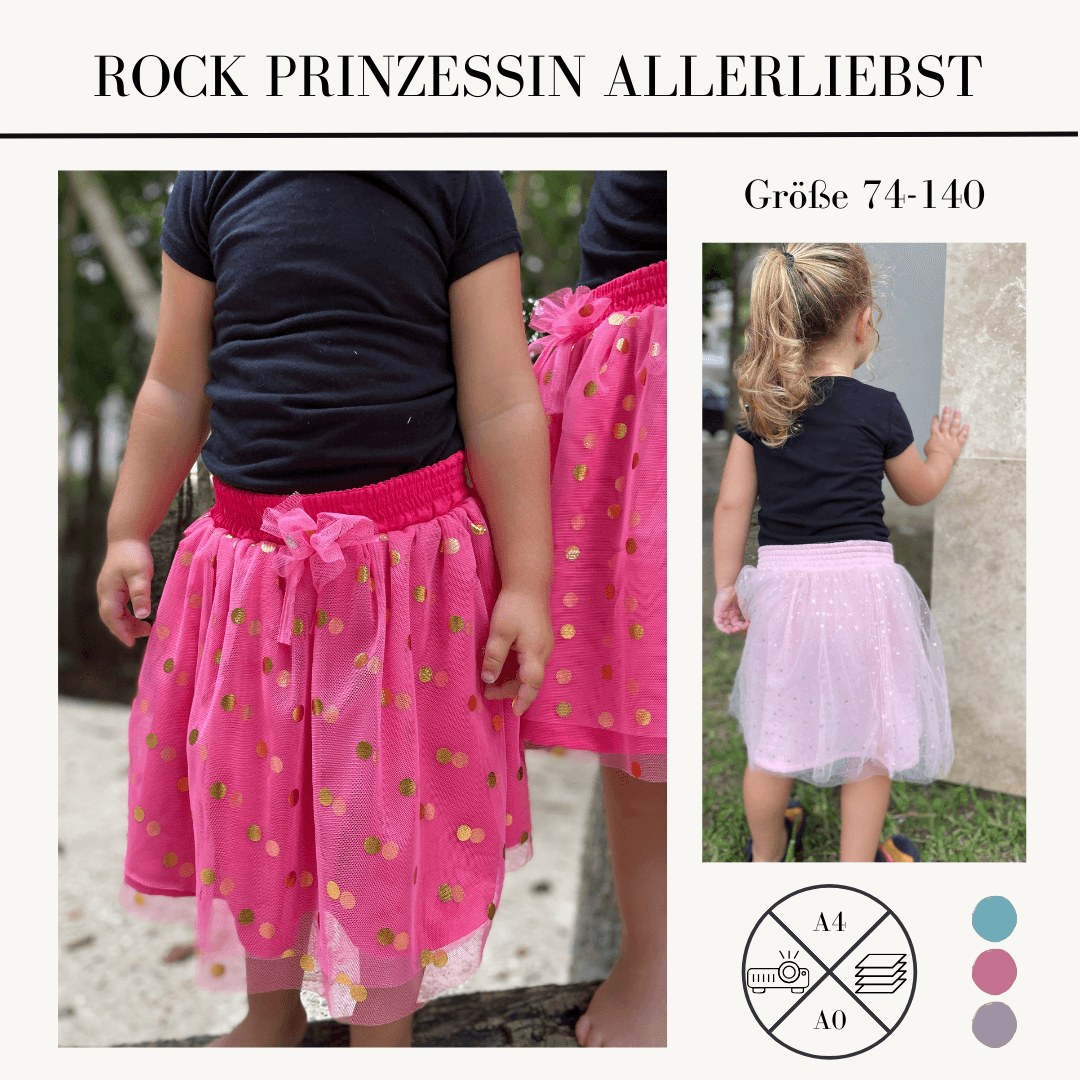 Schnittmuster Rock Prinzessin Allerliebst für Mädchen Gr. 74-140 - Sewando